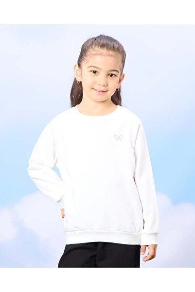 REDTAG Girls White And Pink Sweatshirt Set (2 Piece)