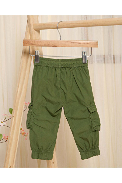 REDTAG Infant Boys Olive Poplin Jogger