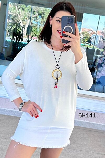 İnce Topuk بلوزة تريكو مع قلادة هدية 6k141