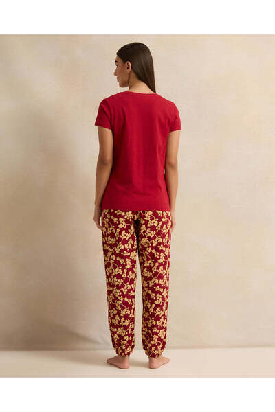 REDTAG Women Red Floral Printed Pyjama Set (2 Piece)