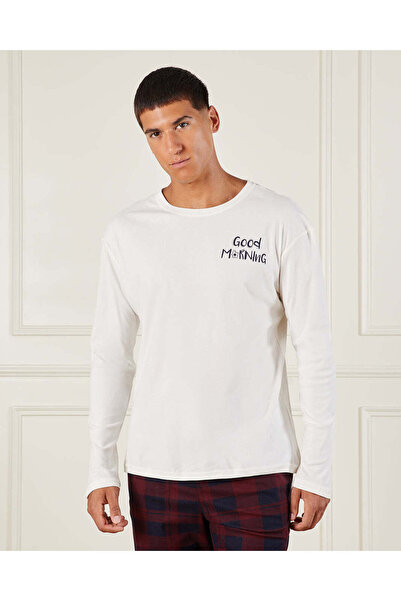 REDTAG Men Brown And White Printed Pyjama Set (2 Piece)