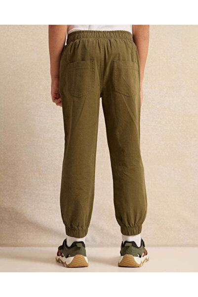REDTAG Boys Olive Solid Jogger