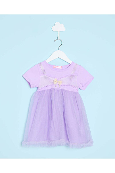 REDTAG Infant Girls Purple Embellished Dress