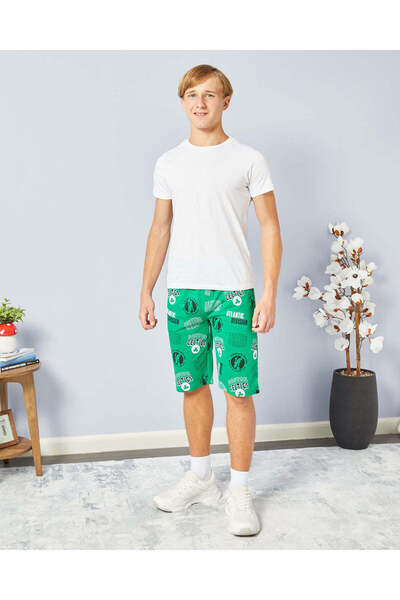 REDTAG Senior Boys Green Pull-on Shorts