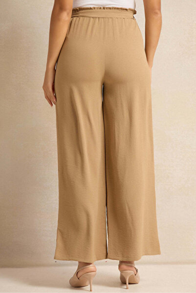 REDTAG Women Tan Belted Flared Trousers