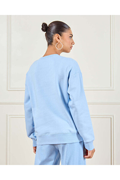 REDTAG Women Blue Peanuts Printed Sweatshirt