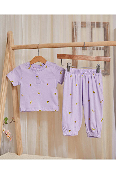 REDTAG Infant Girls Purple Printed Set (2 Piece)