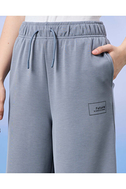 REDTAG Senior Girls Grey Wide leg Scuba Pants