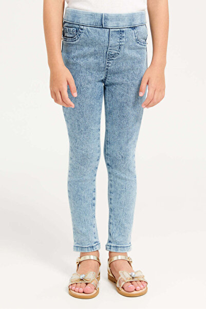 REDTAG بنطلون جينز ضيق أساسي أزرق للبنات