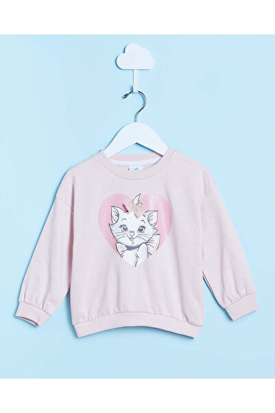 REDTAG Infant Girls Pink Marie Cat Print Sweatshirt