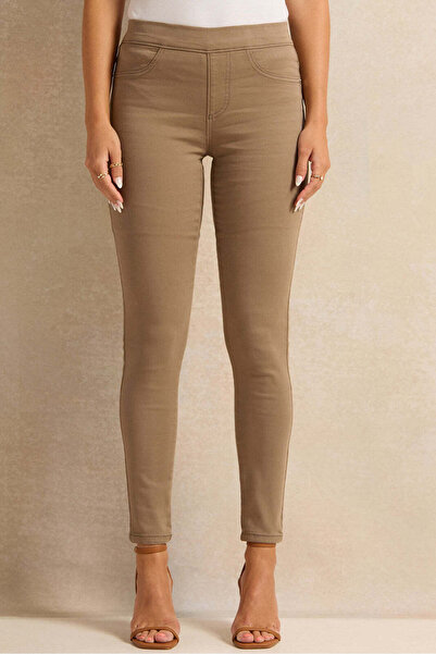 REDTAG Women Beige Skinny Fit Jeggings