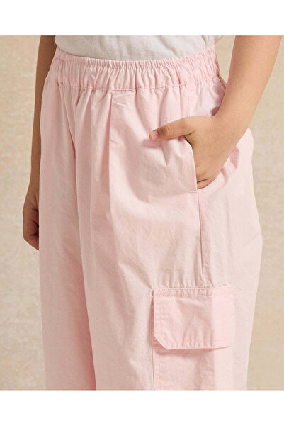 REDTAG Girls Pink Plain Cargo Fit Trouser