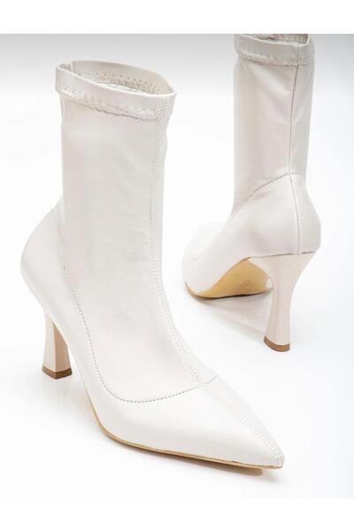 ASİMAN Kadın Siyah Süet Streç Bilekte Topuklu Bot