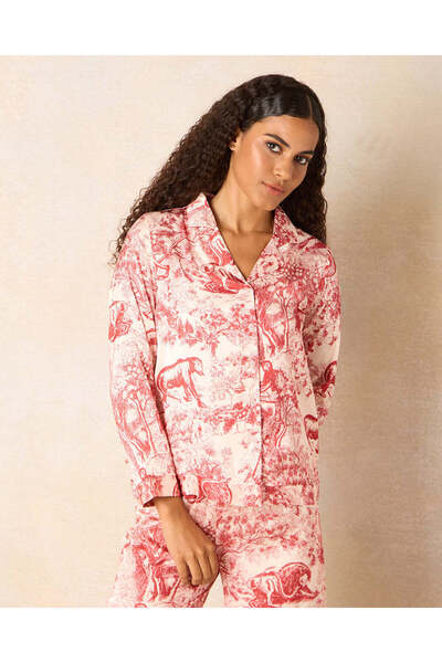 REDTAG Women Red Satin Pajama Set (2 Piece)