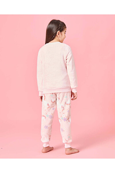 REDTAG Girls Beige Bunny Print Pyjama Set (2 Piece)