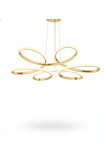 RSCOLLECTIONS Papatya Modern Sarkıt Led Avize Kumandasız Gold