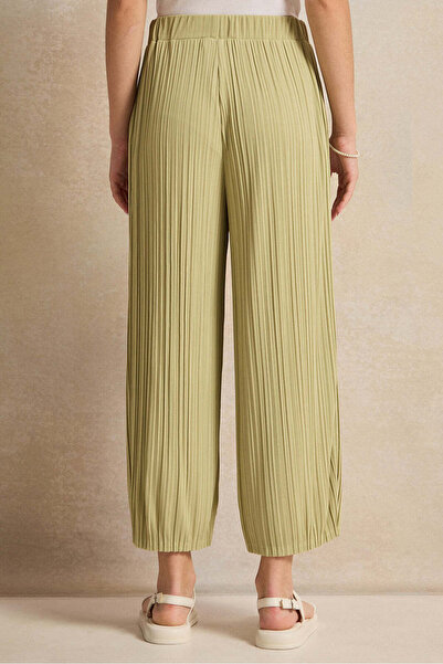 REDTAG Senior Girls Green Pleated Pants
