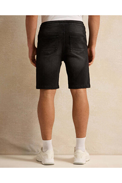 REDTAG Men Black Denim Shorts