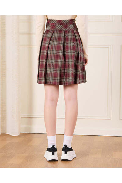 REDTAG Senior Girls Brown Pleated Skirt