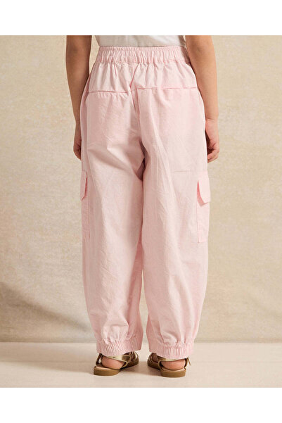 REDTAG Girls Pink Plain Cargo Fit Trouser