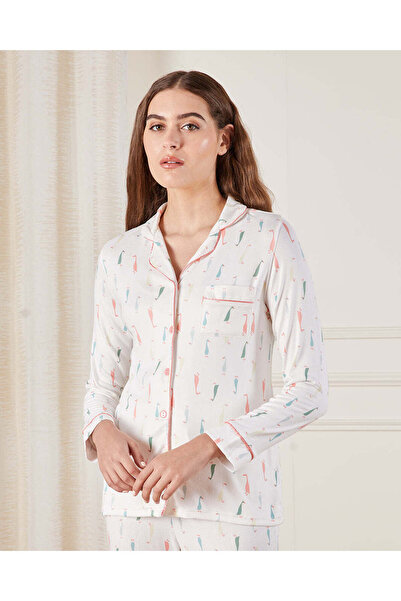 REDTAG Women Ivory Printed Pyjama Set (2 Piece)