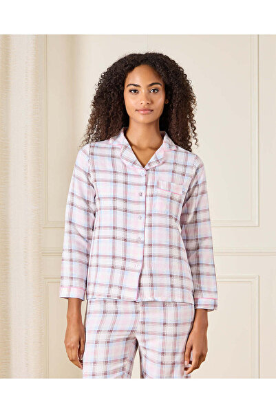REDTAG Women Blue And White Collared Pyjama Set (2 Piece)