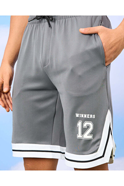 REDTAG Men Grey Active Shorts