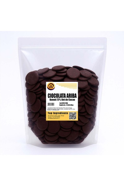 Top Ingrediente Master Martini Ariba – Discuri de Ciocolată Neagră 72% Unt de Cacao 1kg