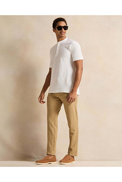 REDTAG Men Beige Formal Trousers