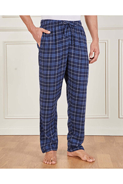 REDTAG بنطلون بيجاما رجالي من الفلانيل باللون الأزرق البحري