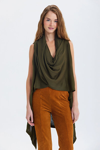 Clandestino سترة تريكو فضفاضة منسوجة باللون الكاكي