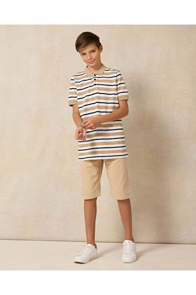 REDTAG Senior Boys Beige Active Shorts