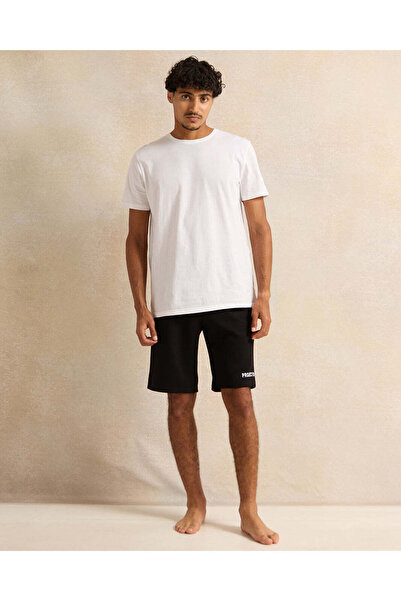 REDTAG Men Black Knee-Length Lounge Shorts