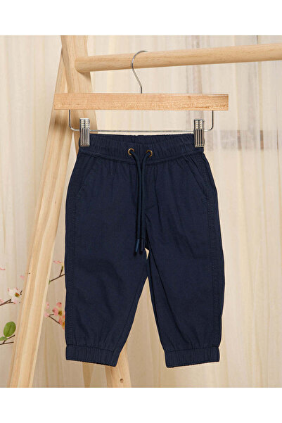 REDTAG Infant Boys Navy Poplin Jogger