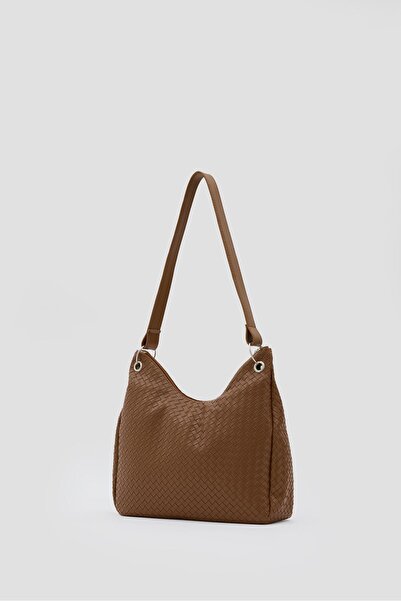 Shule Bags Valerie Braided Shoulder Bag Brown