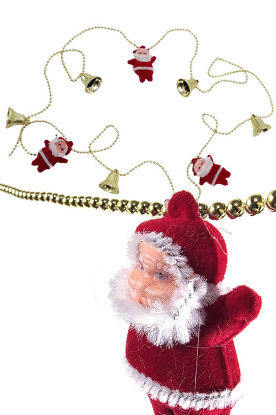Binbirreyon Christmas Ornament Tree Chain Santa Claus Bell 150cm Bead Chain Me039