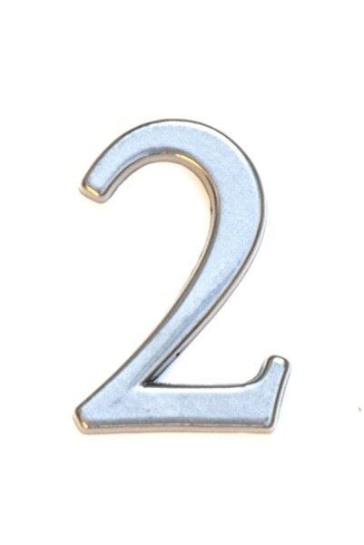 ICON TOOLS Apartment number ICON TOOLS, zamak alloy, 50mm, silver, digit 2