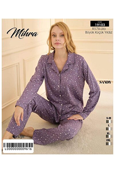 Mihra 19103 Women's Buttoned Long Sleeve Pajama Set