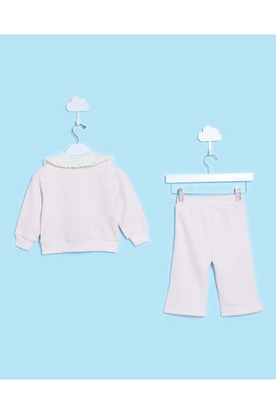 REDTAG طقم بدلة وردية اللون للبنات الرضع (قطعتين)