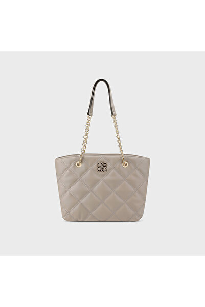 Nine West Quilted Top Handle Shoulder Bag with Zipper Closure and Chain Strap