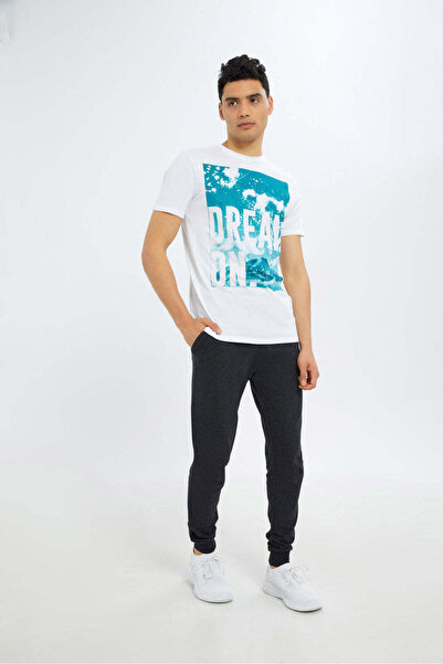 REDTAG Men Charcoal Elastic Waist Jogger