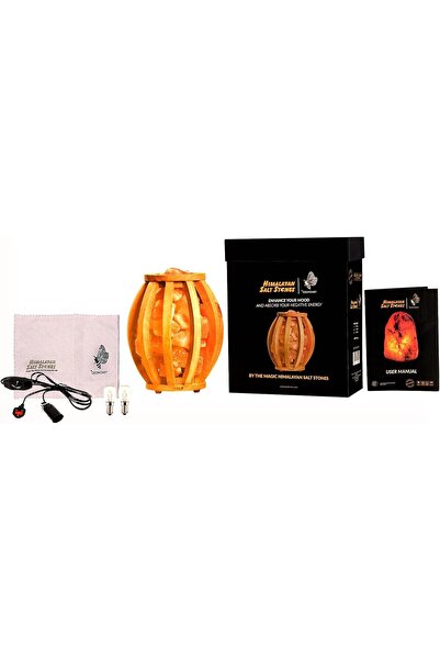 Geohoney Himalayan Salt Lamp in Wooden Basket
