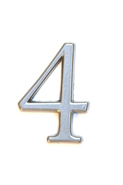 ICON TOOLS Apartment number Icon Tools, zamak alloy, 50 mm, silver, digit 4