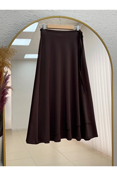 BENAHOLL Elisaid Side Tie Piece Skuba Skirt-Gs3788 Brown