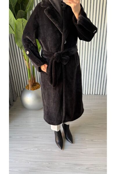 Molly Nelly Women's Angora Fur Soft Long Coat