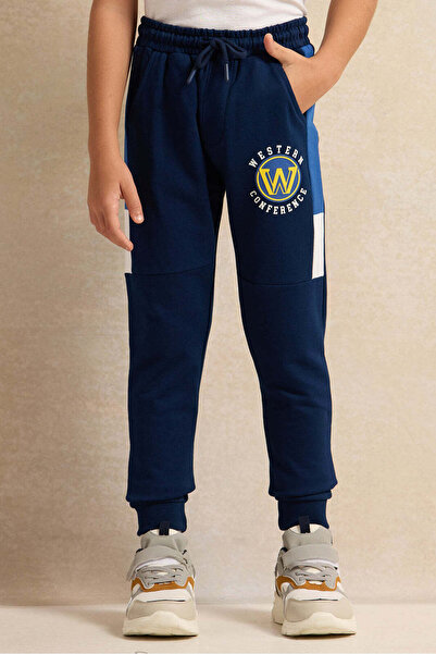 REDTAG Boys Navy Nba Print Active Pants