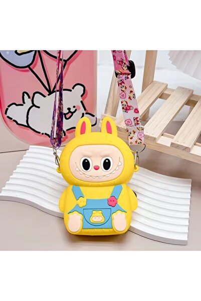 synshop Labubu котешки уши силиконова чанта портмоне за жени, млади момичета,...