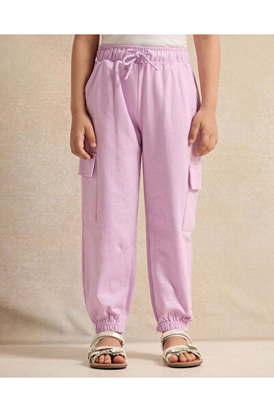 REDTAG Girls Lilac Cargo Fit Active Pants