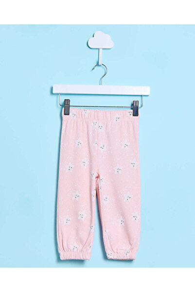 REDTAG بنطال رياضي مطبوع عليه نجوم وردية للبنات الرضع