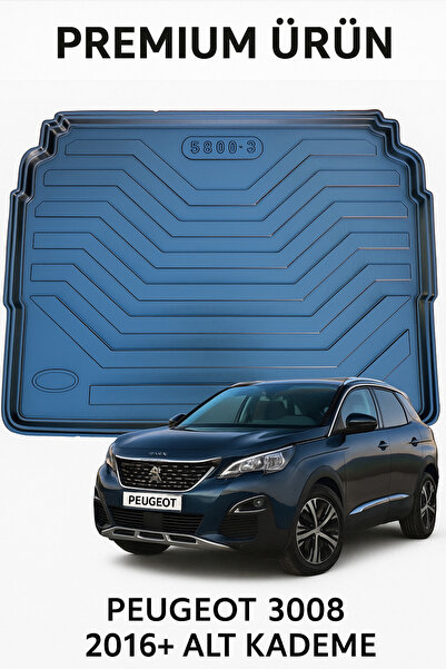 Black Gold Peugeot 3008 2016+ Alt Kademe İle Uyumlu Bagaj Havuzu 3D Premium